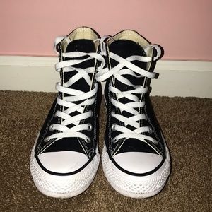 High Top Black Converse WORN ONCE